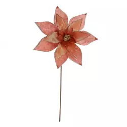 Flor navideña poinsettia rose gold 31x55cm