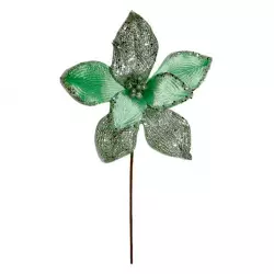 Flor navideña poinsettia verde 23x35cm
