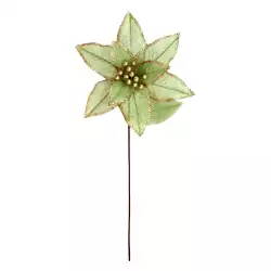 Flor navideña poinsettia verde 27x55cm 1