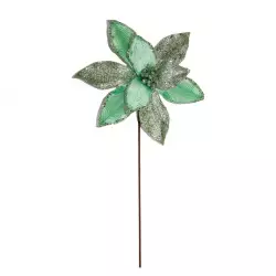 Flor navideña poinsettia verde 27x55cm