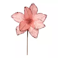 Flor Santini Poinsettia 25Cm Rose Gold Poliester 140-2501578