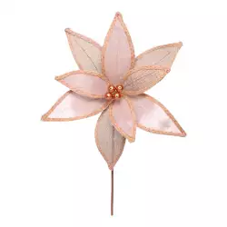 Flor Santini Poinsettia 30Cm Rose Gold Poliester 140-2501438