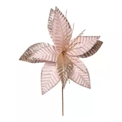 Flor Santini Poinsettia 30Cm Rose Gold Poliester 140-2501651