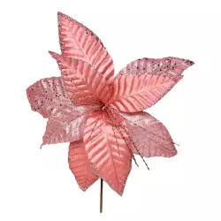 Flor Santini Poinsettia 30Cm Rose Gold Poliester 140-2501652