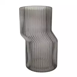 Florero 3D Concepts Sweet Mocca 13X20X13Cm Gris Vidrio 455-351