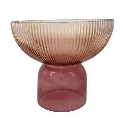 Florero concepts Rose Blush 15x26,5x15cm gris vidrio 455-351234