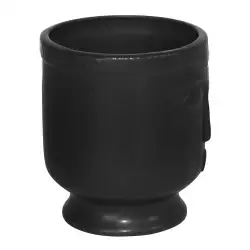 Florero negro 14698-02 con estilo de cara 15cms