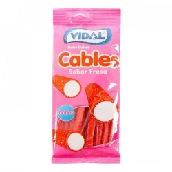 Gomas Cables Sabor A Fresa 100Gm-Rosado
