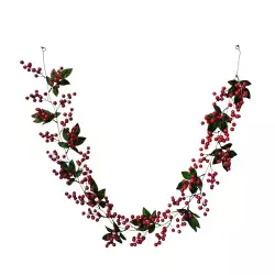 Guirnalda Expressions Moras Y Hojas 180Cm Rojo Poliester Gs02H0262