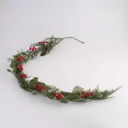 Guirnalda Miro Christmas Bayas 140Cm Rojo Verde Plastico 831-Mx2