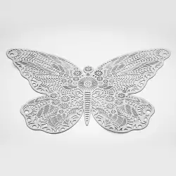 Individual navideño plata mariposa 45x31cm