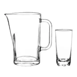 Jarra cristar 9738elpr setx5 1.1lt+339ml alicante con vasos en vidrio