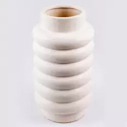 Jarron Decorativo 81435 En Ceramica Blanco Pequeno