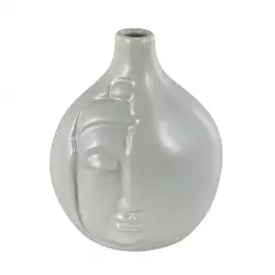 Jarron Face Concepts Sweet Mocca 7X12X7Cm Blanco Ceramica 437-