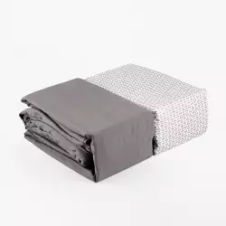 Juego Sabanas Expressions Set Basic Doble Gris 2 Ud