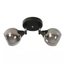 Lámpara Techo Reflectora Negro 2L E27 40W