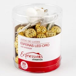 LUCES X20 LED EXP CHRISTMAS LED-T-20L-F ESFERAS ORO