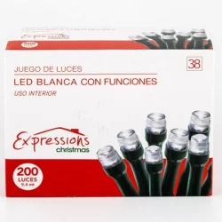 LUCES X200 LED EXP CHRISTMAS LEDK-200L-B BLANCO C-FUNCIONES