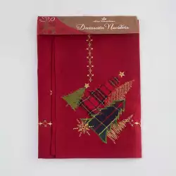 Mantel Miro Christmas Arboles 85X85Cm Rojo Poliester 831-Xmfe28
