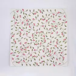 Mantel Miro Christmas Rama Navidena 85X85Cm Blanco Poliester 83