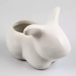 Matera Con Forma De Conejo-Blanco 