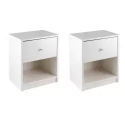 Mesa Noche Tvilum 35X60X11Cm Blanco Aglomerado 7033149