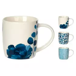Mug taza cafe siaki 330ml en porcelana tonos azules disenos surtidos q75102250