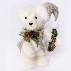 Muñeco de navidad oso polar de pie 28cm