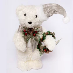 Muñeco de navidad oso polar de pie 36cm