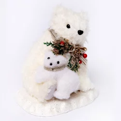 Muñeco de navidad oso polar padre e hijo 19cm