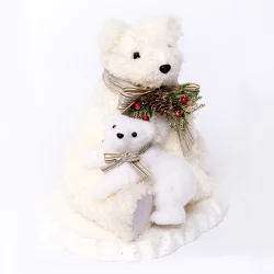 Muñeco de navidad oso polar padre e hijo 26cm