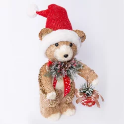 Muñeco de navidad oso tradicional de pie 36cm