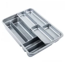Organizador plasticforte 40x7x30cm gris plata plastico 1120012