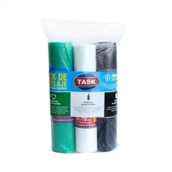 Pack Completo Reciclaje Bolsa Basura Task 3 Colores 50X70 30 Un 1050370