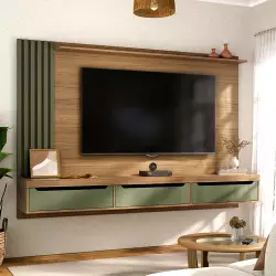 Panel Televisor Bertolini 200X137X36Cm Menta Mdp 4584
