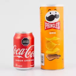 Papas Pringles Queso  Gratis Coca Cola Lata Original  330  124 Gr
