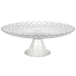Pedestal excellent houseware para torta un nivel en vidrio diseño diamante ye6000240