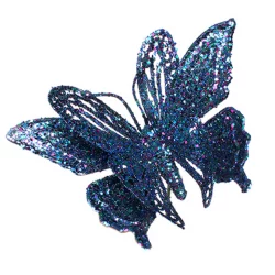 Pick navideño mariposa 14cm azul