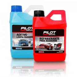 Pilot Racing Kit Refrigerante Rojo 1000 Ml + Aditivo De Vidrios 1000 Ml