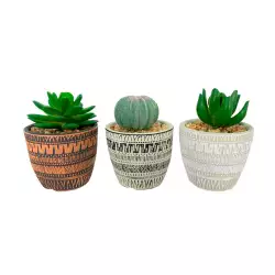 Planta Art Decor Concepts Savanna 3 Ud 7X10X7Cm Multicolor Cerami