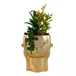 Planta artificial concepts Rose Blush suculent 5x8x5cm verde plastico