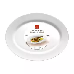 Plato Bormioli Rocco Grangusto Pescado 27 Cm Blanco Vidrio Opal