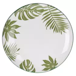 Plato siaki 12cm en porcelana blanco con hojas verdes dn1801250