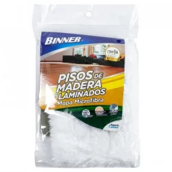 Repuesto Mopa Binner Microfibra Para Pisos De Madera -Blanco