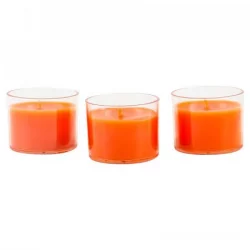 Set De 3 Velas Mini Votive Mandarina Pomelo Iluminata-Naranja