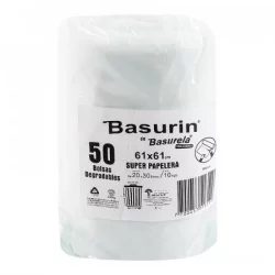 Set De 50 Bolsas Para Basura Basurin-Blanco