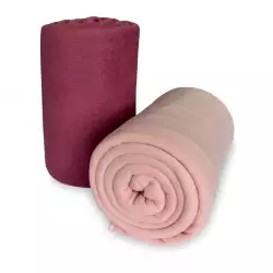 Set mantas x 2 fleece vino rosa 110x150 cm 5509