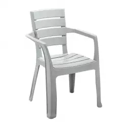Silla Exterior Rimax Baru Con Brazos 58X82X59Cm Gris Hielo Plastico