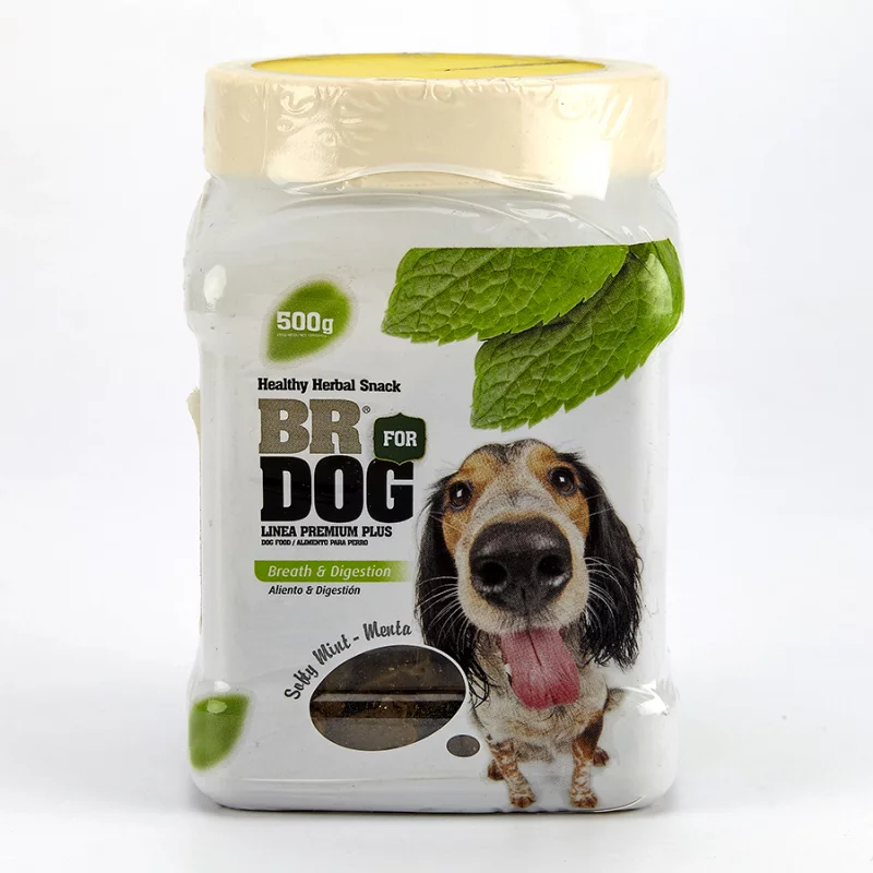 Snack Perro Br For Dog 402170 500 Gr Semiblando Herbal Mint Bombonera