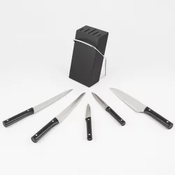 Taco + Cuchillos Expressions 36Cm Negro 6 Ud Acero